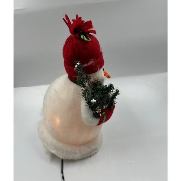 Vintage Fiber Optic Snowman Holding Christmas Tree NO PLUG TESTED - Picture 9 of 15